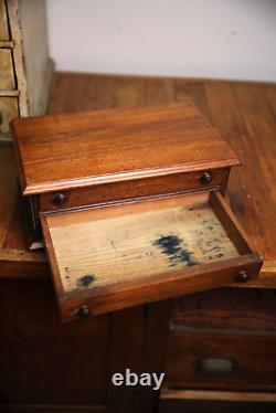 Vintage wood apothecary drawer Cabinet Sewing needle box spool cabinet antique