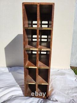 Vintage wood cubby apothecary cabinet mailbox bin storage organizer box 10 Slots