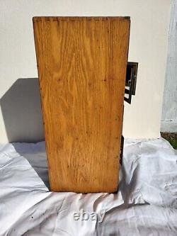 Vintage wood cubby apothecary cabinet mailbox bin storage organizer box 10 Slots