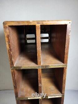 Vintage wood cubby apothecary cabinet mailbox bin storage organizer box 10 Slots