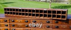 Vintage wood cubby apothecary cabinet mailbox parts bin storage organizer box