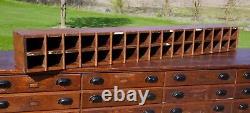 Vintage wood cubby apothecary cabinet mailbox parts bin storage organizer box