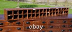 Vintage wood cubby apothecary cabinet mailbox parts bin storage organizer box