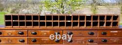 Vintage wood cubby apothecary cabinet mailbox parts bin storage organizer box