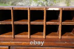 Vintage wood cubby apothecary cabinet mailbox parts bin storage organizer box