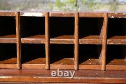 Vintage wood cubby apothecary cabinet mailbox parts bin storage organizer box