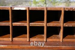 Vintage wood cubby apothecary cabinet mailbox parts bin storage organizer box