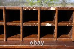 Vintage wood cubby apothecary cabinet mailbox parts bin storage organizer box