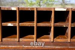 Vintage wood cubby apothecary cabinet mailbox parts bin storage organizer box