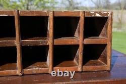 Vintage wood cubby apothecary cabinet mailbox parts bin storage organizer box