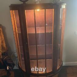 Vintage wood curio cabinet
