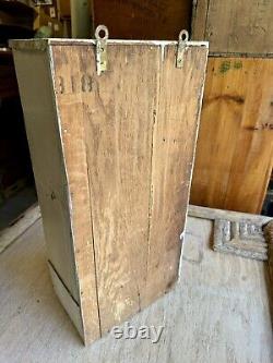 Vintage wooden medicine cabinet Beveled Mirror Antique Primitive With Drawer