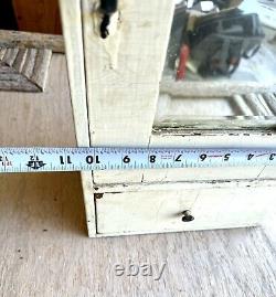 Vintage wooden medicine cabinet Beveled Mirror Antique Primitive With Drawer