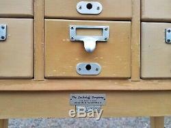 Vtg 15 Drawer Library Index Card Catalog Wood File Cabinet Buckstaff Co UW Wis