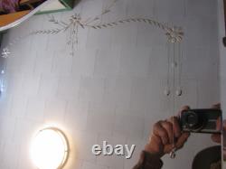 Vtg 1950s Medicine cabinet beautiful archtop beveled and engraved mirror