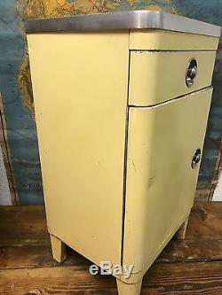 Vtg 30s 40s Simmons American Dental Medical Metal Industrial Cabinet with Drawer