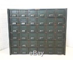 Vtg 36 Dr Hobart Cabinet Steel Card Catalog Industrial Metal Part Office Storage