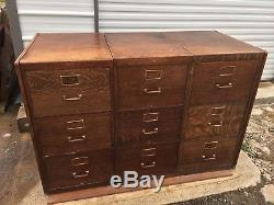 Vtg Antique Oak Legal File Cabinet Yawman Erbe Quartersawn Office Storage Wood