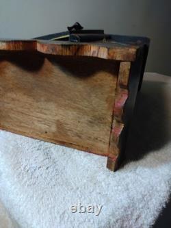 Vtg Fine Hd/Ptd Jewelry Wedding Wood Cabinet 14 Ptd Birds A/O 4 Drawers 15 T