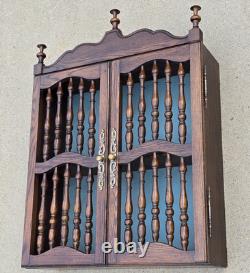 Vtg Hard Wood Apothecary Cabinet Curio Spice Shelf Rack Display Cottage Gothic