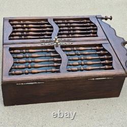 Vtg Hard Wood Apothecary Cabinet Curio Spice Shelf Rack Display Cottage Gothic