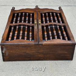 Vtg Hard Wood Apothecary Cabinet Curio Spice Shelf Rack Display Cottage Gothic