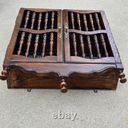 Vtg Hard Wood Apothecary Cabinet Curio Spice Shelf Rack Display Cottage Gothic