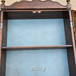 Vtg Hard Wood Apothecary Cabinet Curio Spice Shelf Rack Display Cottage Gothic