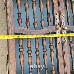 Vtg Hard Wood Apothecary Cabinet Curio Spice Shelf Rack Display Cottage Gothic