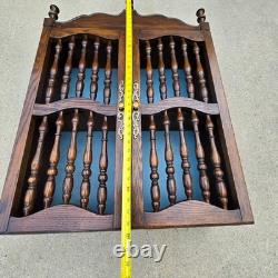 Vtg Hard Wood Apothecary Cabinet Curio Spice Shelf Rack Display Cottage Gothic
