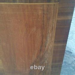 Vtg Italian Burl Walnut Tall Night Stand Console Entryway Cabinet Bar