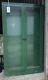 Vtg Metal Cabinet Mid Century Storage Cupboard With Shelves & Glass Front Doors