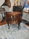 Vtg Oval Vitrine Display Cabinet Queen Anne Style Solid Mahogany Beveled Glass