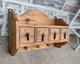 Vtg Primitive Rustic Wood 4 Drawer Spice Hardware Wall Cabinet Forged Hooks Pull