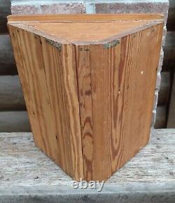 Vtg Primitive Rustic Wood Wall Hanging Corner Cupboard Wooden Table Top Cabinet