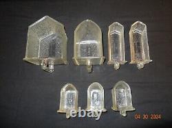 Vtg Set Of 7 Poncet Glass Hoosier Cabinet Scoops MIX Sizes