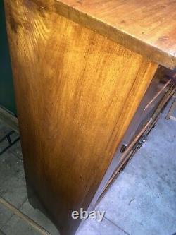 Vtg Solid Cherry Wood Pie Safe 6 Tin Panels Cabinet Cupboard Farmhouse Mission