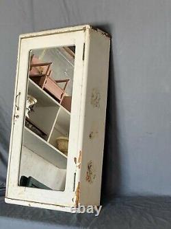 Vtg Tall 17x32 Wood Surface Mount Medicine Cabinet Cupboard Mirror Old 48-21E