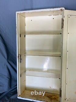 Vtg Tall 17x32 Wood Surface Mount Medicine Cabinet Cupboard Mirror Old 48-21E