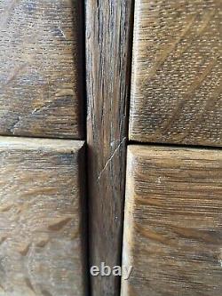 Vtg WOOD CARD CATALOG 4 Drawer File Cabinet box wooden library storage Arts