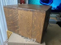 Vtg WOOD CARD CATALOG 4 Drawer File Cabinet box wooden library storage Arts