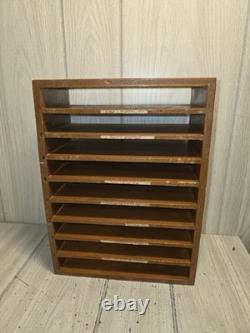 Vtg Wood Desk Filing Shelf Mail Sorter Primitive Office Document Organizer MCM
