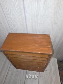 Vtg Wood Desk Filing Shelf Mail Sorter Primitive Office Document Organizer MCM