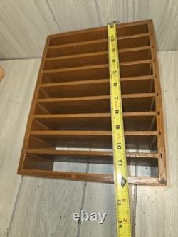 Vtg Wood Desk Filing Shelf Mail Sorter Primitive Office Document Organizer MCM