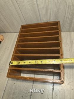Vtg Wood Desk Filing Shelf Mail Sorter Primitive Office Document Organizer MCM