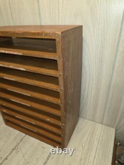 Vtg Wood Desk Filing Shelf Mail Sorter Primitive Office Document Organizer MCM