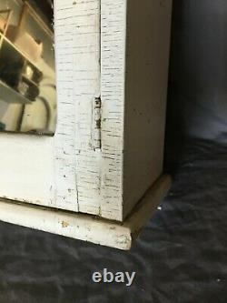 Vtg Wood Surface Mount Medicine Cabinet Shabby Country Cottage Chic 430-22B