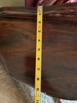 Vtg Wooden Curio Cabinet Curved Glass Door Half Round Hanging Table Top 22 NLHB