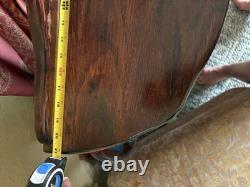 Vtg Wooden Curio Cabinet Curved Glass Door Half Round Hanging Table Top 22 NLHB