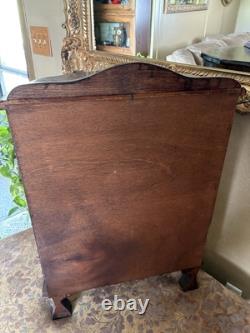 Vtg Wooden Curio Cabinet Curved Glass Door Half Round Hanging Table Top 22 NLHB